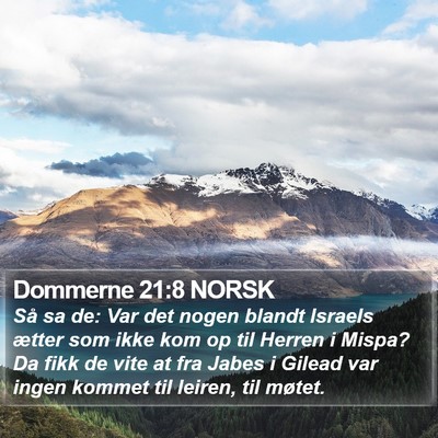 Dommerne 21:8 NORSK Bible Verse Image
