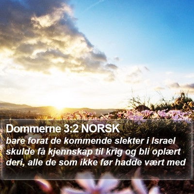 Dommerne 3:2 NORSK Bible Verse Image