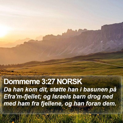 Dommerne 3:27 NORSK Bible Verse Image
