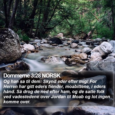 Dommerne 3:28 NORSK Bible Verse Image