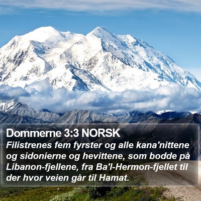 Dommerne 3:3 NORSK Bible Verse Image