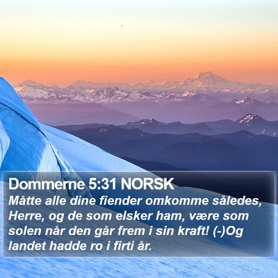 Dommerne 5:31 NORSK Bible Verse Image