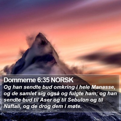 Dommerne 6:35 NORSK Bible Verse Image