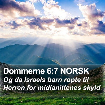 Dommerne 6:7 NORSK Bible Verse Image