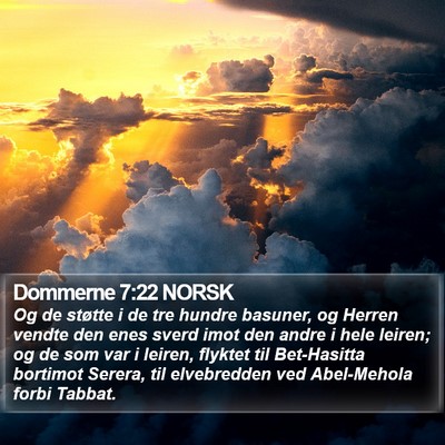 Dommerne 7:22 NORSK Bible Verse Image