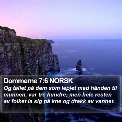 Dommerne 7:6 NORSK Bible Verse Image
