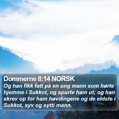 Dommerne 8:14 NORSK Bible Verse Image