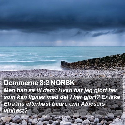 Dommerne 8:2 NORSK Bible Verse Image