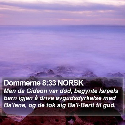 Dommerne 8:33 NORSK Bible Verse Image