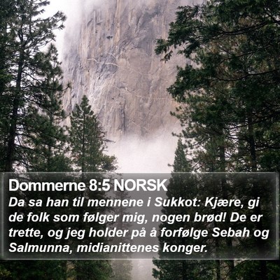 Dommerne 8:5 NORSK Bible Verse Image