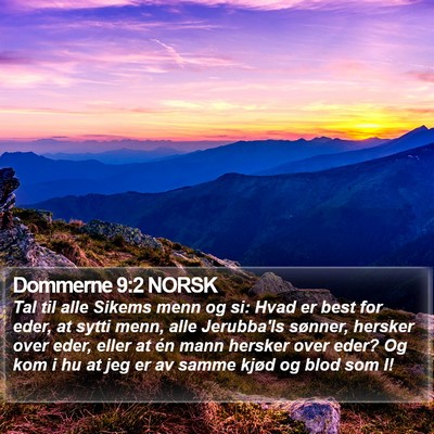 Dommerne 9:2 NORSK Bible Verse Image