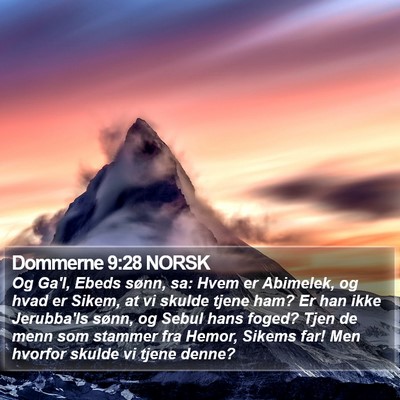 Dommerne 9:28 NORSK Bible Verse Image