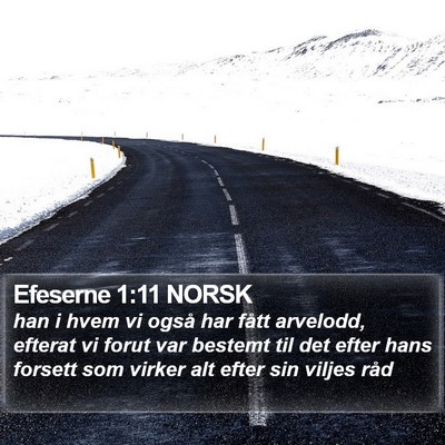Efeserne 1:11 NORSK Bible Verse Image