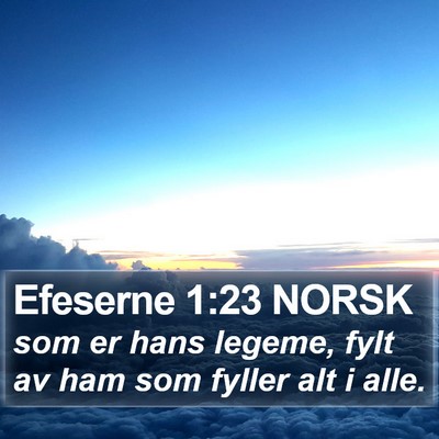 Efeserne 1:23 NORSK Bible Verse Image