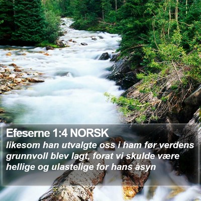 Efeserne 1:4 NORSK Bible Verse Image