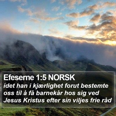 Efeserne 1:5 NORSK Bible Verse Image
