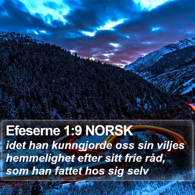 Efeserne 1:9 NORSK Bible Verse Image