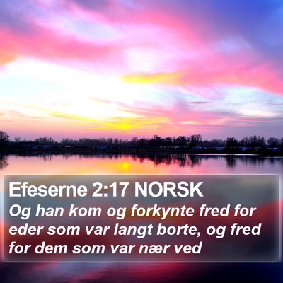 Efeserne 2:17 NORSK Bible Verse Image