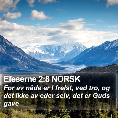 Efeserne 2:8 NORSK Bible Verse Image