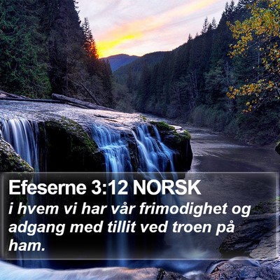 Efeserne 3:12 NORSK Bible Verse Image