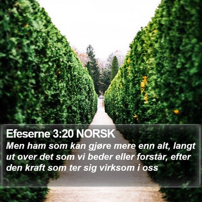 Efeserne 3:20 NORSK Bible Verse Image