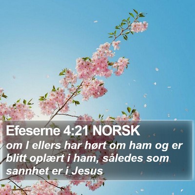 Efeserne 4:21 NORSK Bible Verse Image