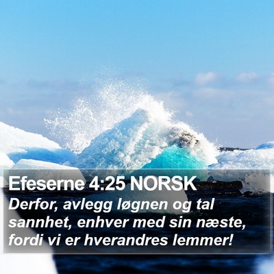 Efeserne 4:25 NORSK Bible Verse Image