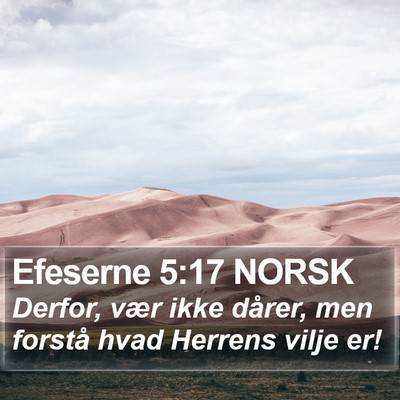 Efeserne 5:17 NORSK Bible Verse Image