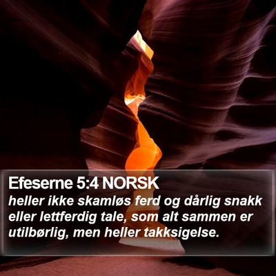 Efeserne 5:4 NORSK Bible Verse Image