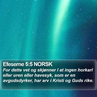 Efeserne 5:5 NORSK Bible Verse Image