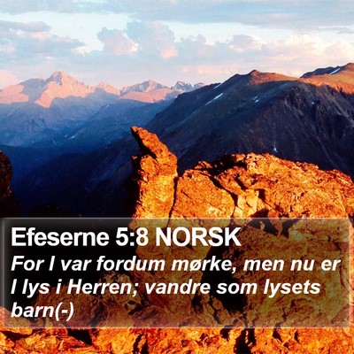 Efeserne 5:8 NORSK Bible Verse Image