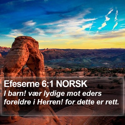 Efeserne 6:1 NORSK Bible Verse Image