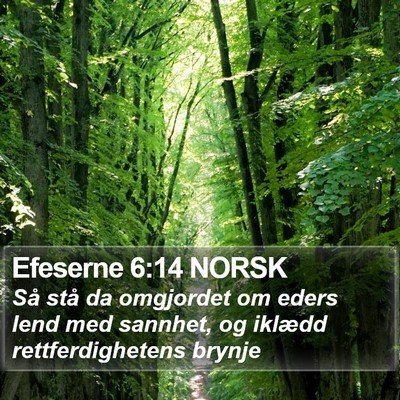 Efeserne 6:14 NORSK Bible Verse Image