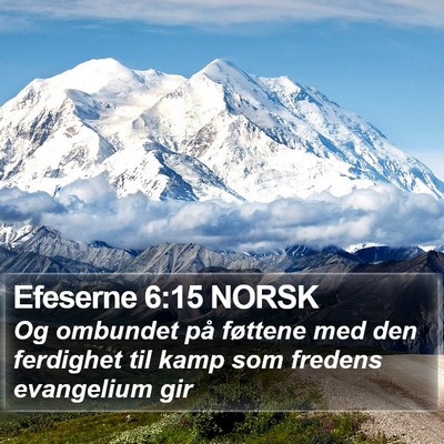 Efeserne 6:15 NORSK Bible Verse Image
