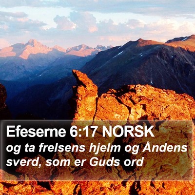 Efeserne 6:17 NORSK Bible Verse Image