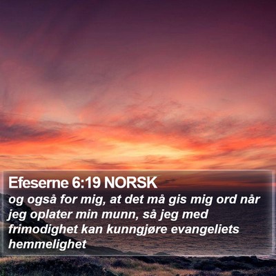 Efeserne 6:19 NORSK Bible Verse Image