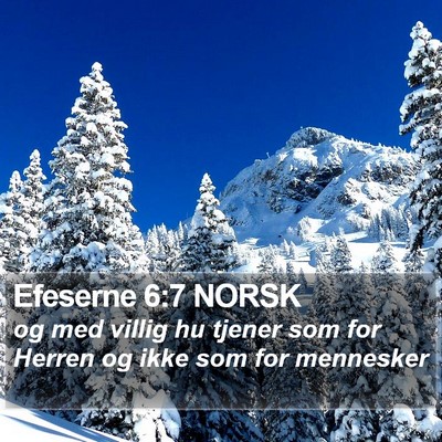 Efeserne 6:7 NORSK Bible Verse Image