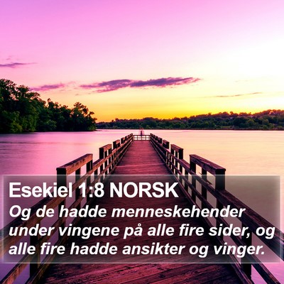 Esekiel 1:8 NORSK Bible Verse Image