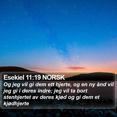 Esekiel 11:19 NORSK Bible Verse Image