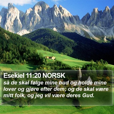 Esekiel 11:20 NORSK Bible Verse Image