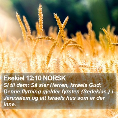 Esekiel 12:10 NORSK Bible Verse Image