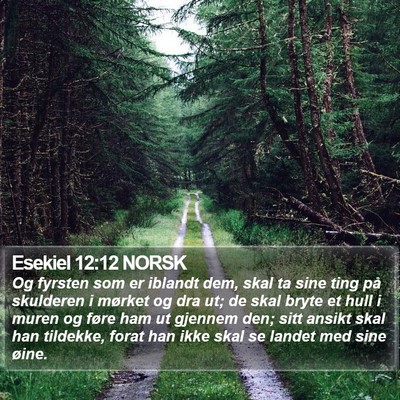 Esekiel 12:12 NORSK Bible Verse Image