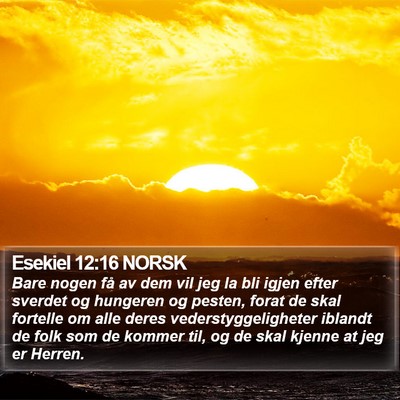 Esekiel 12:16 NORSK Bible Verse Image