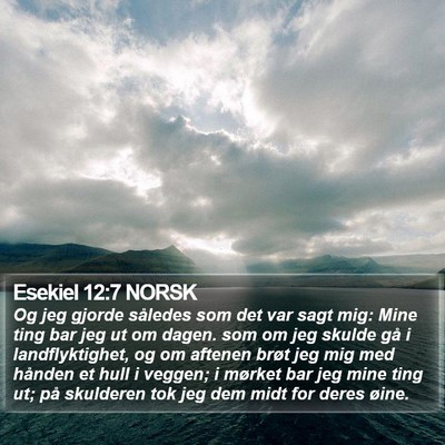 Esekiel 12:7 NORSK Bible Verse Image