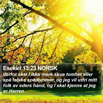 Esekiel 13:23 NORSK Bible Verse Image