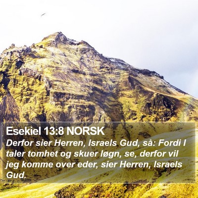 Esekiel 13:8 NORSK Bible Verse Image