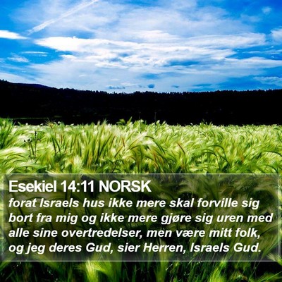 Esekiel 14:11 NORSK Bible Verse Image