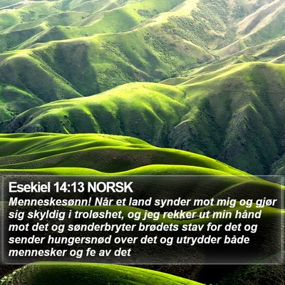 Esekiel 14:13 NORSK Bible Verse Image