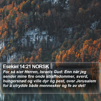 Esekiel 14:21 NORSK Bible Verse Image