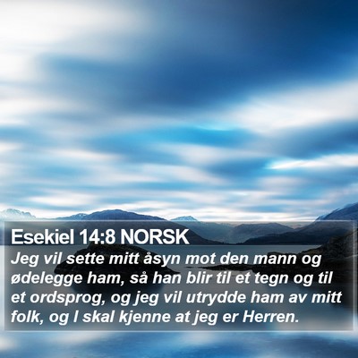 Esekiel 14:8 NORSK Bible Verse Image